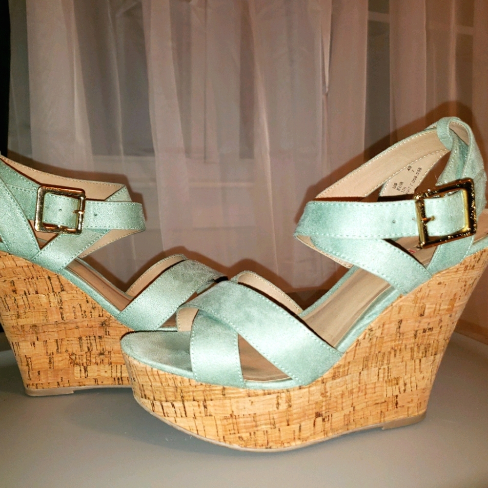 JustFab Seafoam Wedges